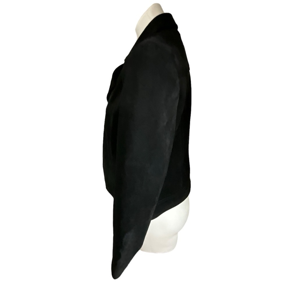 Philosophy Women Drape Front Moto Vegan Suede Jacket - Picture 12 of 13